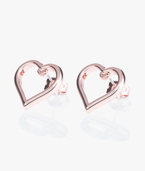 Hunti chain of hearts stud earrings in rose gold
