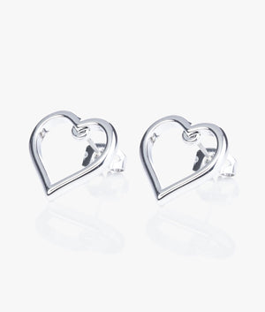 Hunti chain of hearts stud earrings in silver