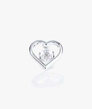 Hunti chain of hearts stud earrings in silver