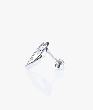 Hunti chain of hearts stud earrings in silver