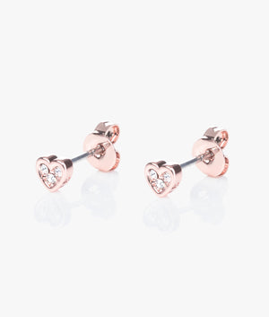 Neena nano heart earrings in rose gold