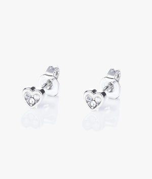 Neena nano heart stud earrings in silver