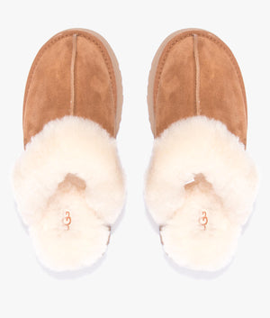 Disquette platform slipper in chestnut