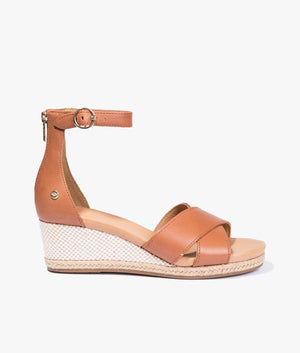 Eugenia leather wedge in tan