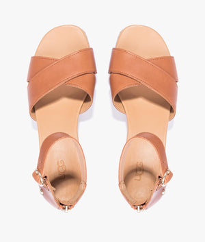 Eugenia leather wedge in tan
