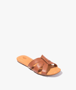 Teague leather slide in tan