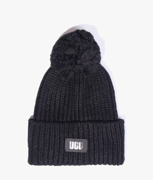 Chunky rib knit beanie in black