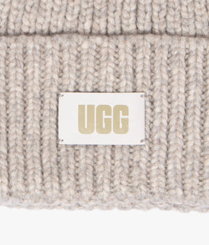 Chunky rib knit beanie in light grey