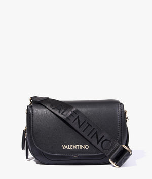 Arepa flap front crossbody in black