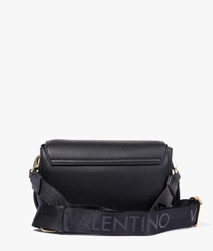 Arepa flap front crossbody in black