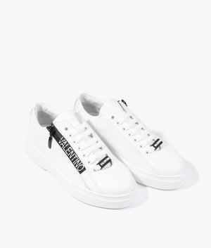 Court zip sneakers in white & black