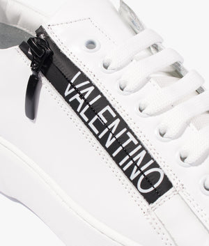 Court zip sneakers in white & black