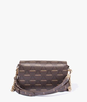 Champagne crossbody in brown & red