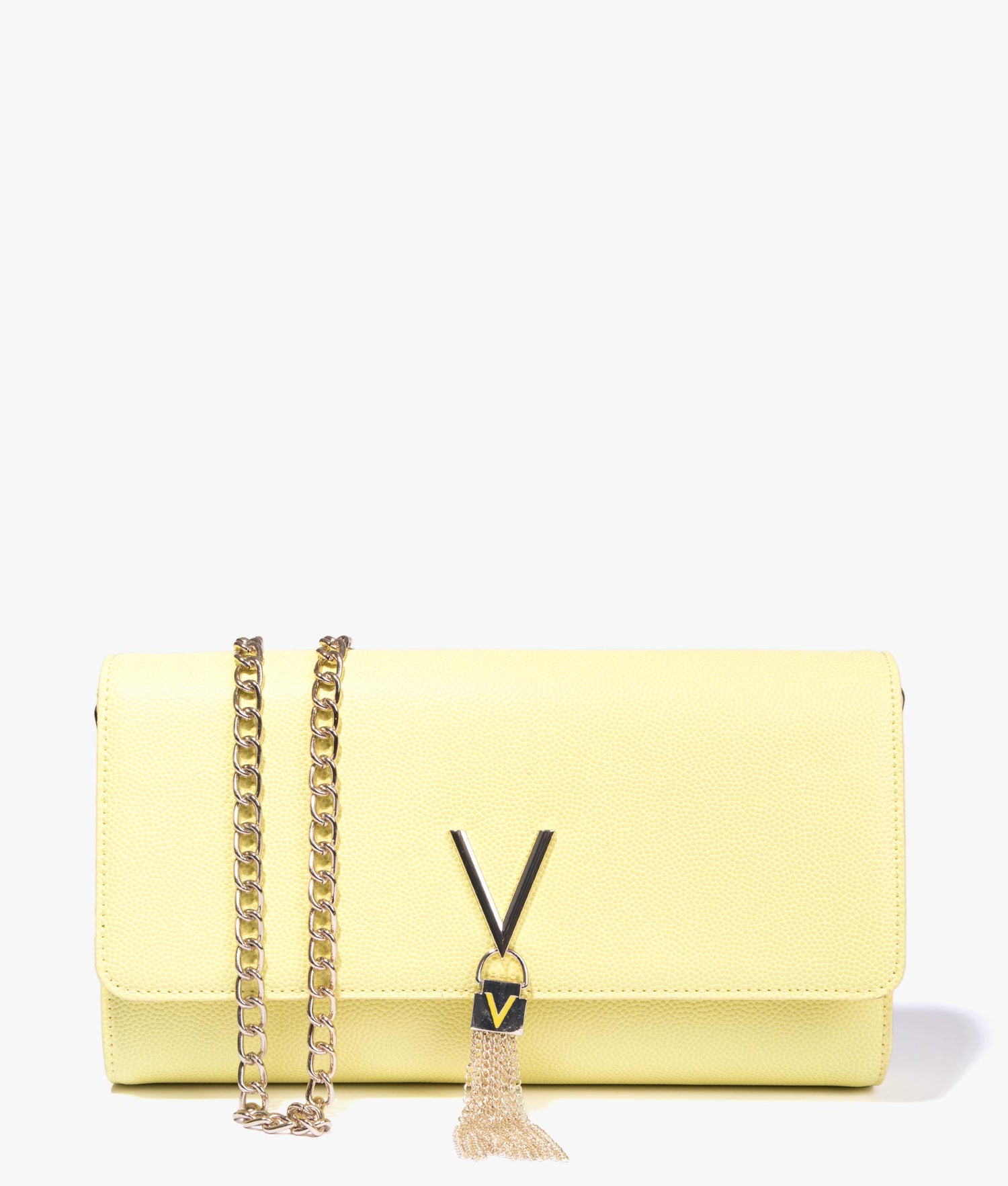 Valentino by Mario Valentino Divina foldover clutch bag in beige