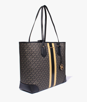 Eva large tote in black & gold
