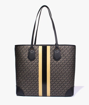 Eva large tote in black & gold