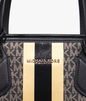 Eva large tote in black & gold