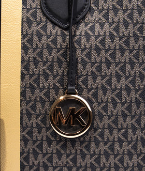 Eva large tote in black & gold
