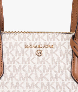 Marilyn MK logo tote in vanilla & acorn