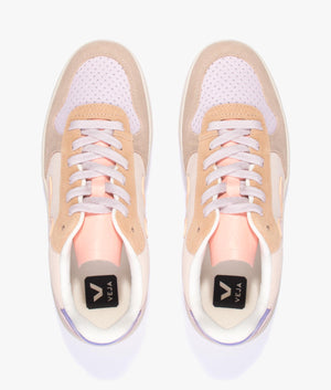 V-10 Suede trainer in multi peach