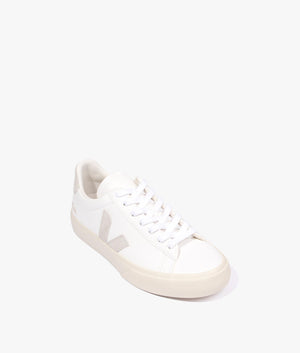 Campo chromfree leather trainer in extra white & natural