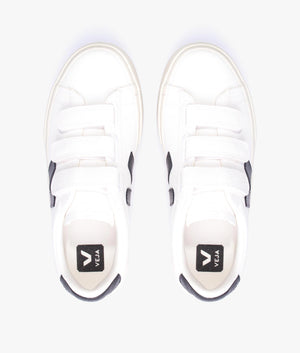 Recife logo chromefree leather trainer in extra white & black
